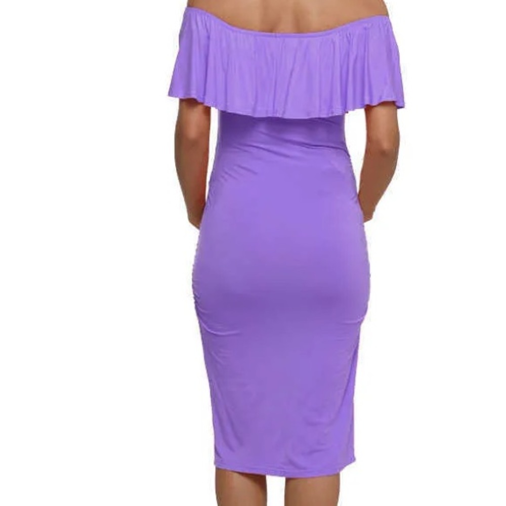 ASOS Ruffle Off Shoulder Midi Dress